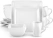 vancasso Tafelset "SOHO", 16-delig. Servies van steengoed, teller set, combinatie set met koffiekopjes, ontbijtkommen, wit