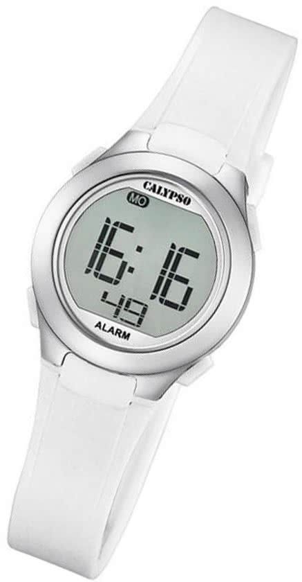 Calypso K5677/1 digitaal horloge 28 mm 100 meter wit/ zilverkleur