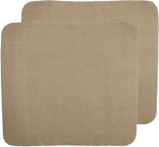 Meyco Baby Uni aankleedkussenhoes - 2-pack - badstof - taupe - 85x75cm