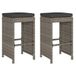VidaXL Tabourets de jardin avec coussins 2 pcs poly rotin gris