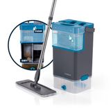 CLEANmaxx Comfort mop DuoTank - vloerwisser met afneembare tanks, dweil met 100% hygiënisch gescheiden vers en vuil water | Wash- & Dry-zones | 132 cm steel | incl. 2 microvezeldoeken