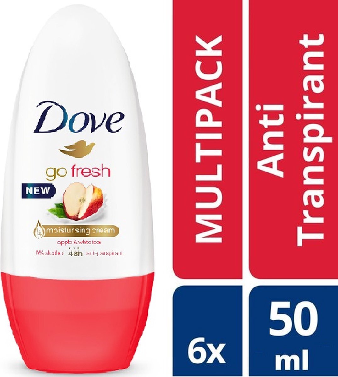 Dove Deodorant Roller Go Fresh Apple & White Tea - 6x50ml