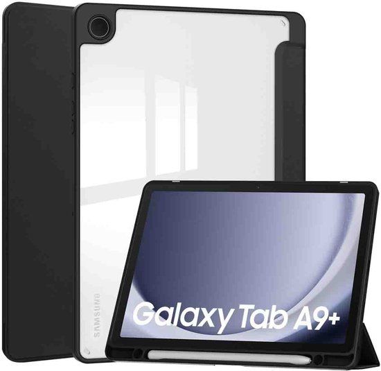 iMoshion Tablet Hoes Zwart voor Samsung Galaxy Tab A9 Plus - Trifold Bookcase - 11 inch