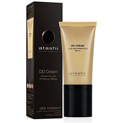 Atashi Cellular Cosmetics Atashi DD Cream Antiorn | Anti-aging treatment with color | No Makeup - Makeup | Attenua stains and minimizes pores | Gardenia Jasminoid and Retinol | Airless | Medium tone | SPF15-50 ml