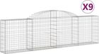 vidaXL Gabions - 9 pièces - voûté - 300x30x80/100 cm - fer galvanisé