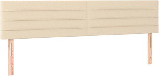 vidaXL Hoofdbord - Stof - Crèmekleurig - 160x5x78/88 cm