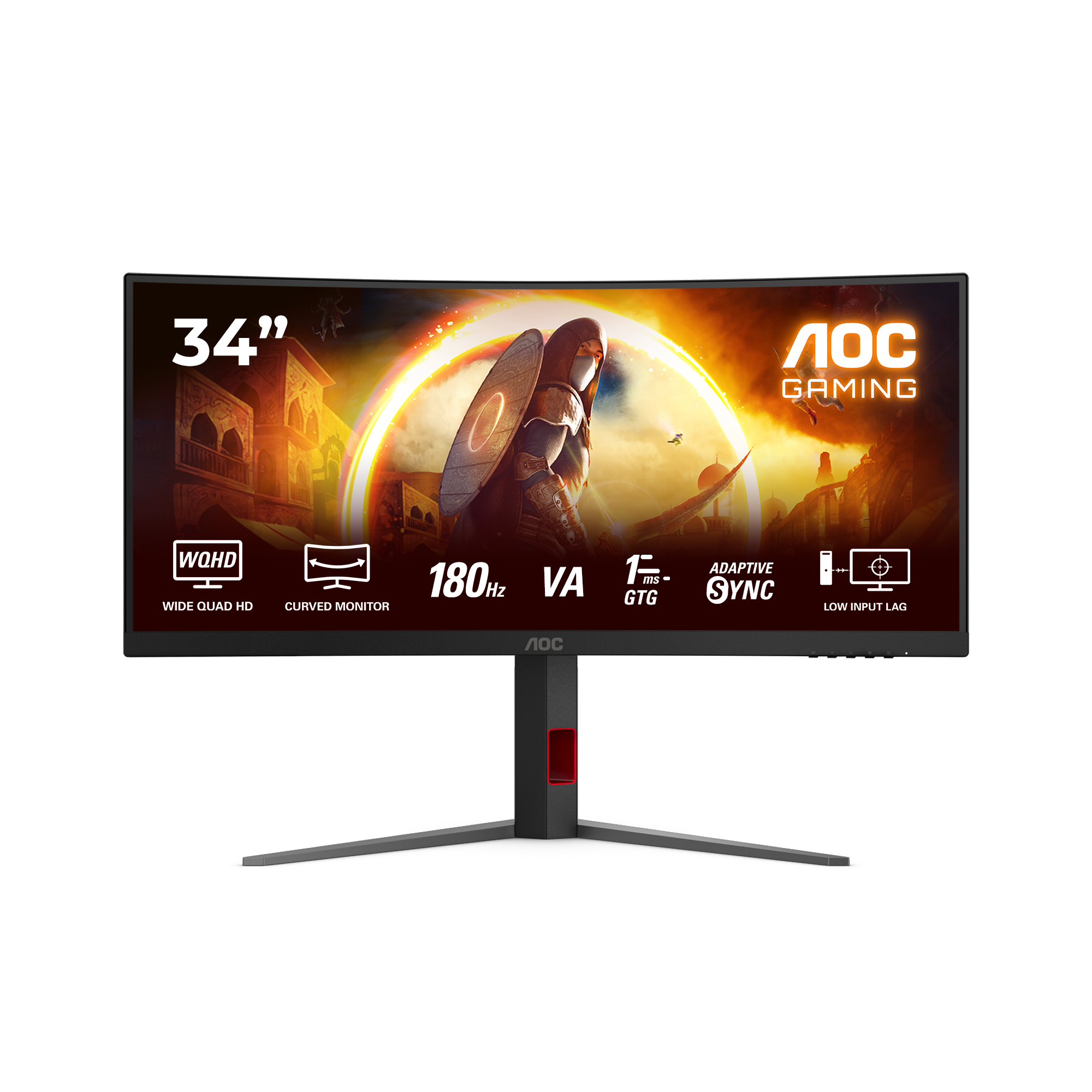AOC CU34G4 34" Curved Ultrawide Gaming Monitor - 180Hz, 3440x1440, HDR