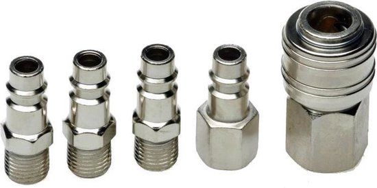 Hofftech Set Luchtkoppelingen - 1/4" - 5-delig - voor persluchtsystemen