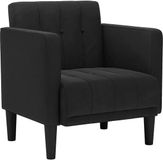 vidaXL Fauteuil met armleuningen Zwart Fluweel