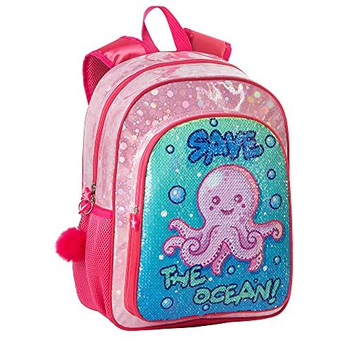 Toy Bags ToyBags Primaire Octopusrugzak - Omkeerbaar - Met Pailletten - Violeta - L