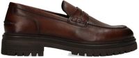 Manfield Heren Donkerbruine Leren Loafers Maat 43