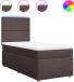 vidaXL Boxspring met matras stof donkerbruin 100x200 cm