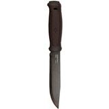 Morakniv Garberg Grand BlackBlade (C) 14640 Carbon Steel, Brown Polymer, bushcraftmes, leren foedraal