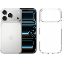Apple iPhone 17 Pro 1TB Zilver + BlueBuilt Protective Back Cover Transparant