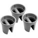 KHW Jardinière de balcon »Flowerclip«, lot de 3 (gris)