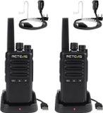 Retevis RT668B talkie-walkie, PMR446 talkie-walkie avec écouteur pour adultes, fonction VOX, 16 canaux, CTCSS/DCS, adapté au camping