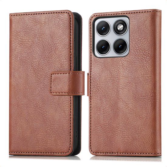 imoshion Hoesje - Geschikt voor Motorola Edge 70 Fusion - Luxe Bookcase - Bruin