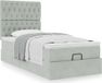Prolenta Maison Exclusive - Ottoman bedframe met matrassen, lichtgrijs, 100x200 cm, fluweel