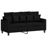 vidaXL - Tweezitsbank - 140 cm - stof - zwart