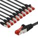 goobay 65979 CAT6 netwerkkabel in 10-delige set/patchkabel afgeschermd S/FTP/CU Ethernet-kabel, PiMF, LSZH/Cat 6 kabel met 10 Gbits, zwart, 10 x 2 m