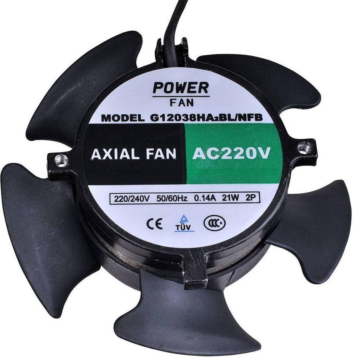 Powerfan Ventilator 120mm zonder behuizing blazend 120x120x38mm