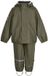Mikk-Line Regenpak Junior Groen Polyester Waterdicht Afneembare Capuchon Reflecterend Kledingmaat 134