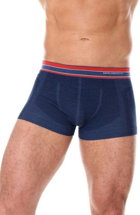 Brubeck Active Merino Wol Seamless Heren Thermo Boxer-Marineblauw-S