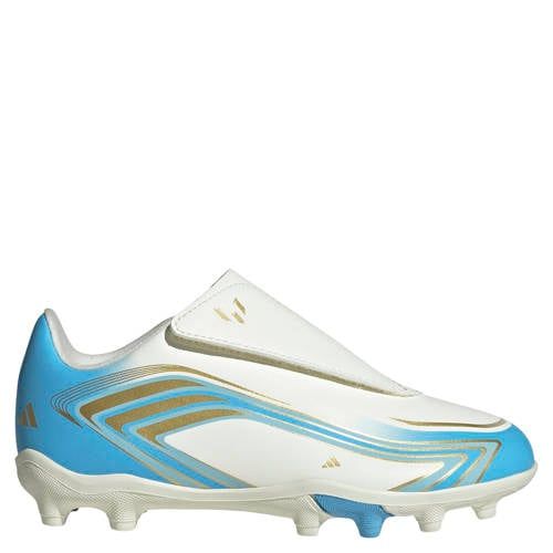 adidas Performance F50 Messi Club junior imitatieleren voetbalschoenen - ivoor/blauw