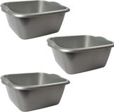 Hega Hogar Afwasteil - 5x - rechthoek - zilver - 3L - 25 x 23 x 10 cm