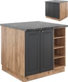 Vicco Fame-Line Keukeneiland – 90 cm zonder werkblad Antraciet goud/goud power eiken