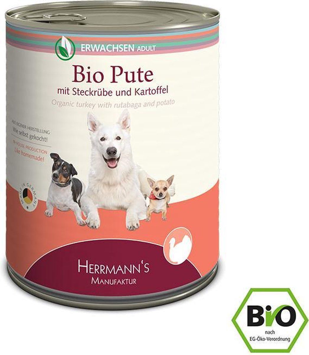 Herrmans Bio Adult Turkey With Turnip 800 gr.