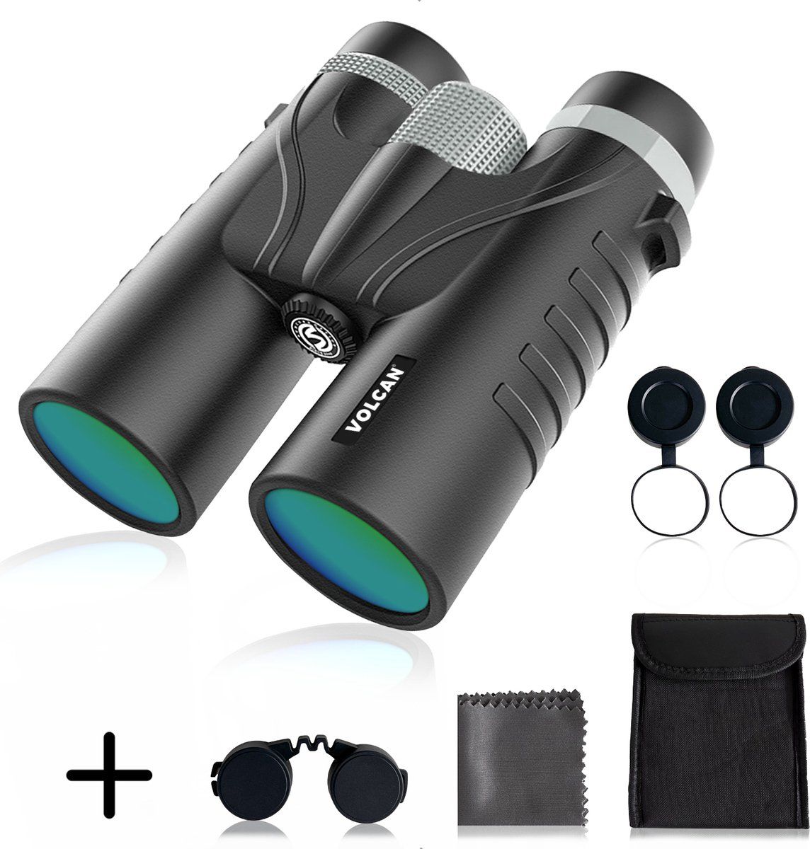 VOLCAN Verrekijker 10x42 - HD - Spatwaterdicht - Zwart