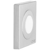 WAGNER Design muur deurstopper SCREW OR GLUE/schroef of lijm - 30 x 30 x 9 mm, geborsteld metaal, inox look, buffer thermoplastisch rubber, wit, design prijs - 15515611