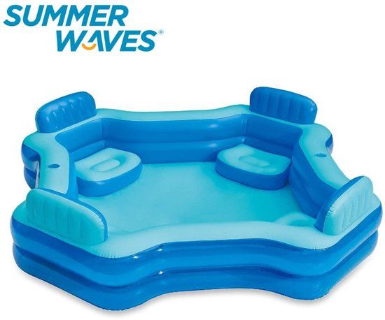 Summer Waves Opblaasbaar Zwembad Comfort Vierkant - 267 x 267 x 66 cm