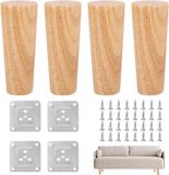 Allecto Plus - Set van 4 houten meubelpoten 15 cm met montagemateriaal