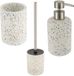 Tendance Terrazzo badkameraccessoires set - cement - wc borstel/tandenborstelhouder/zeeppomp