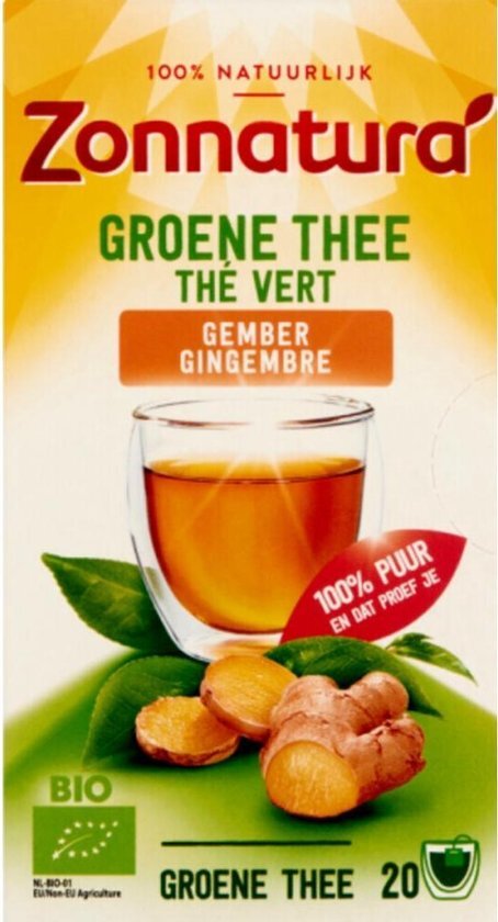 Zonnatura Groene Thee Gember  - 1 x 20 stuks