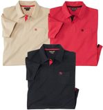 ATLAS FOR MEN - Set van 3 Casual polo's voor heren - Verkrijgbaar in grote maten - XXL