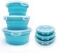 Unyqoos Bols de cuisine pliables en silicone avec couvercle Set de 3