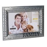 Malden International Designs Modern Tinnen Metalen Diecast Familie Expressies Fotolijst, 4x6, Zilver