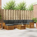 vidaXL Hoek loungeset 7 zitplaatsen Acacia hout Natuurlijk en antraciet
