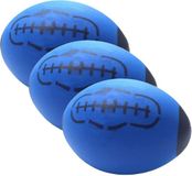 T&F Creations Rugby bal - Blauw - Foam - 24 cm - 3 stuks