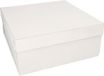Papstar 10 Kartonnen gebaksdozen met deksel hoekig 30 cm x 30 cm x 13 cm wit