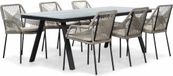 LUX outdoor living Oslo Grey/Seville zand dining tuinset 7-delig | polywood + touw | 220cm | 6 personen