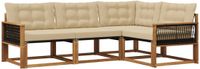 vidaXL - Acacia Hout - Hoek Loungeset - 4-delig - Natuurlijk en Beige
