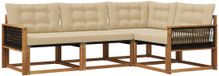 vidaXL - Acacia Hout - Hoek Loungeset - 4-delig - Natuurlijk en Beige