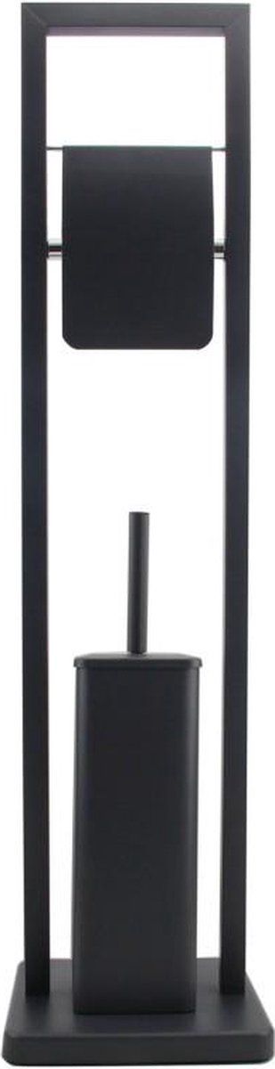 Viking Choice WC Borstel met Houder & Toiletrolhouder - Zwart - 20x20x80 cm