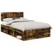 vidaXL - Bedframe - Gerookt - eiken - 135 - x - 190 - cm - Massief - grenenhout