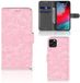B2Ctelecom Apple iPhone 11 Pro Max Hoesje White Flowers Book Case Kunstleer/TPU