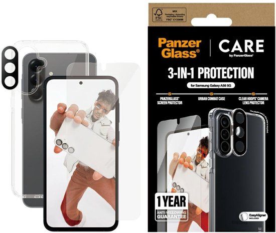 PanzerGlass Galaxy A56 5G - Beschermingset - 3-in-1 - Transparant